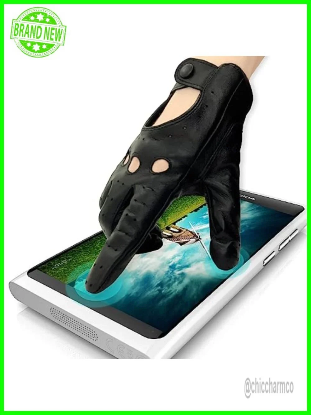 Vintage Touchscreen Leather Driving Gloves - Soft & Thin Italian Lambskin